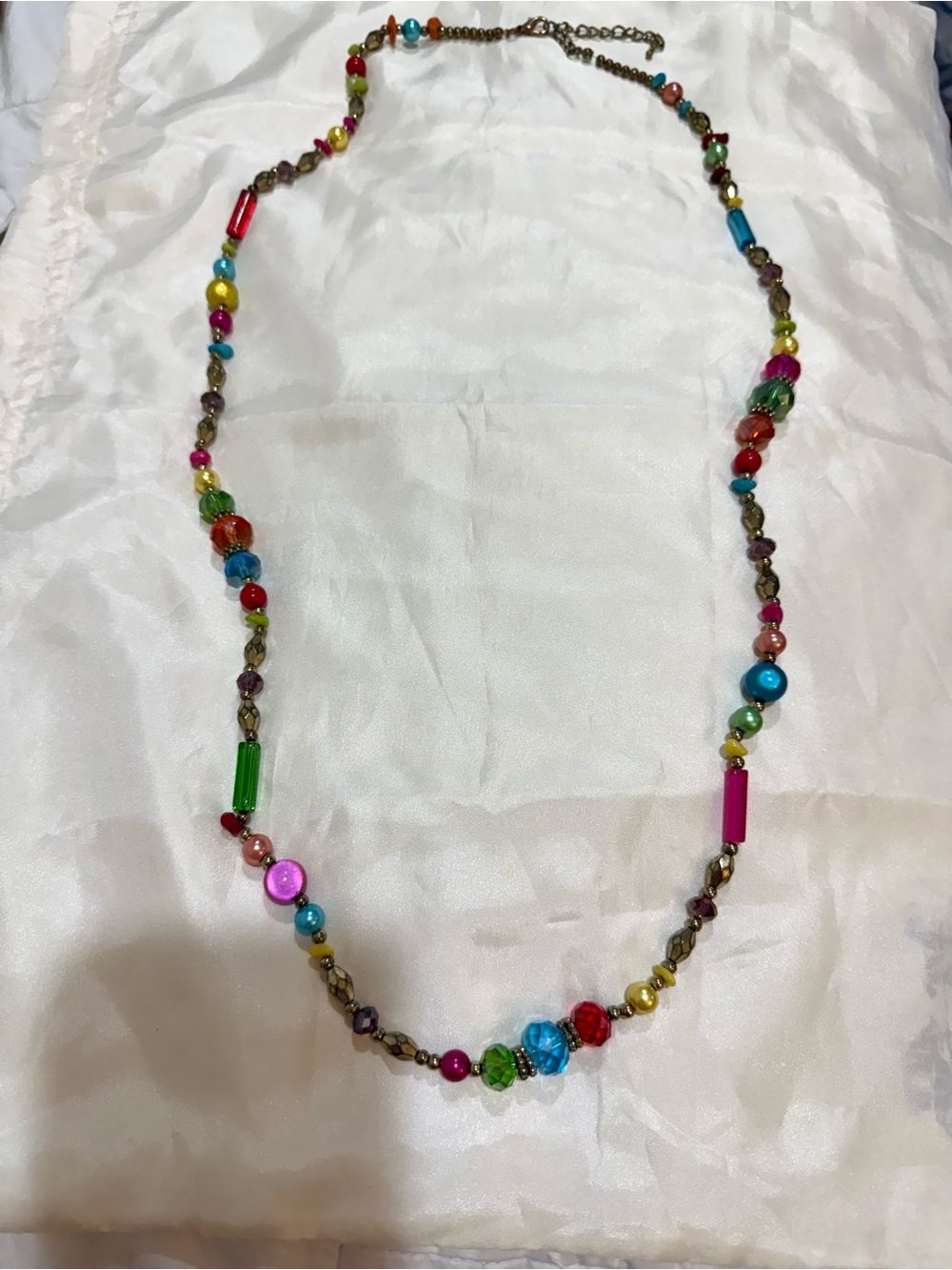 Colorful Mixed-Bead Long Necklace - Multicolor
